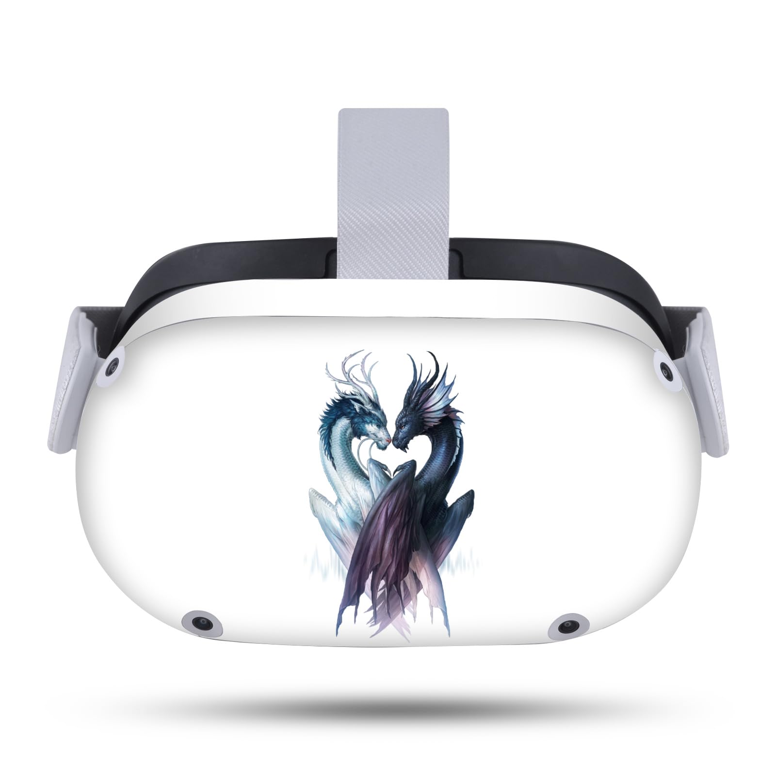 Head Case Designs Officially Licensed Jonas JoJoesArt Jödicke Yin and Yang Dragons Art Mix Vinyl Sticker Skin Decal Cover Compatible with Meta Quest 2