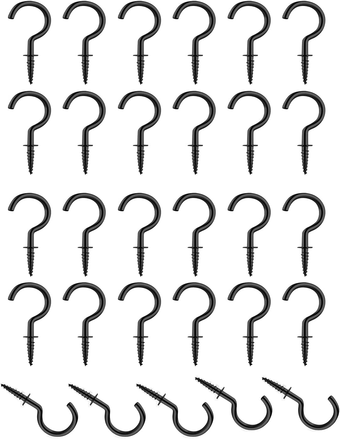 30 Pcs 2 inch Ceiling Hooks, Nickel Plated Metal Screwin