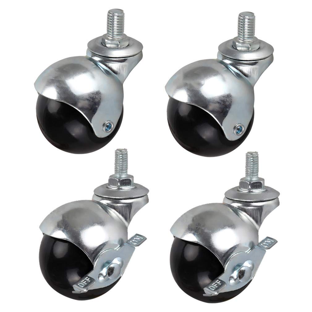 roulettes de meubles, Caster Wheels,Wheels 4pcs Office Chair Swivel Casters Wheels,2" 50mm Furniture Ball Casters,Nylon Castors,Silent,with Threaded Rod M8/M10,for Sofa,Coffee Table,File Cabinets (4br