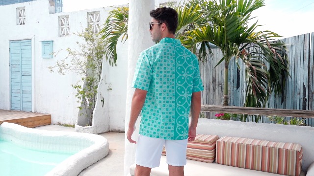 Classicmod Hand Block Batik Men's Casual Shirt - 100% Cotton Hawaiian Summer Beach Shirt - View #8