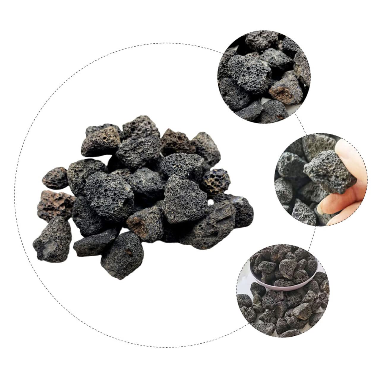 Happyyami Roches Volcaniques Naturelles pour Aquarium Décoration Élégante De Basalte Idéales pour Pots De Fleurs Et Aménagements Paysagers