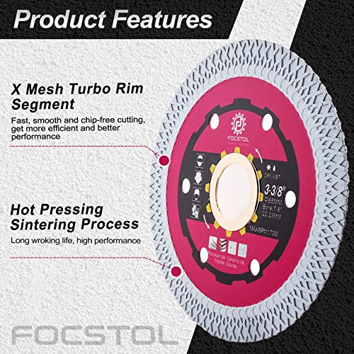 FOCSTOL Diamond Tile Saw Blade - 85mm Cutting Disc for Porcelain Ceramic Tile Marble Granite Quartz Arbor 22.23mm x 15.875mm - Image 3