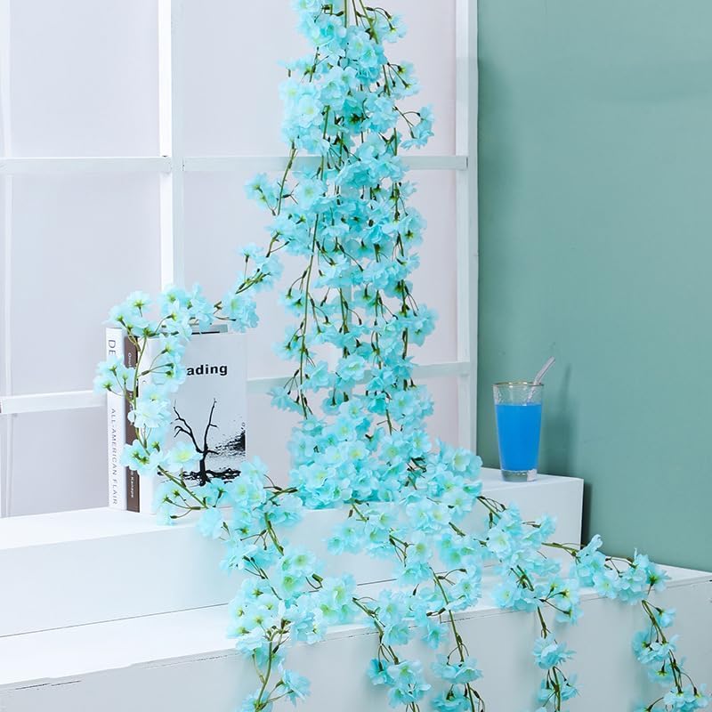 Artificial Flower Vines, 5.91ft Fake Sakura Flower Garland