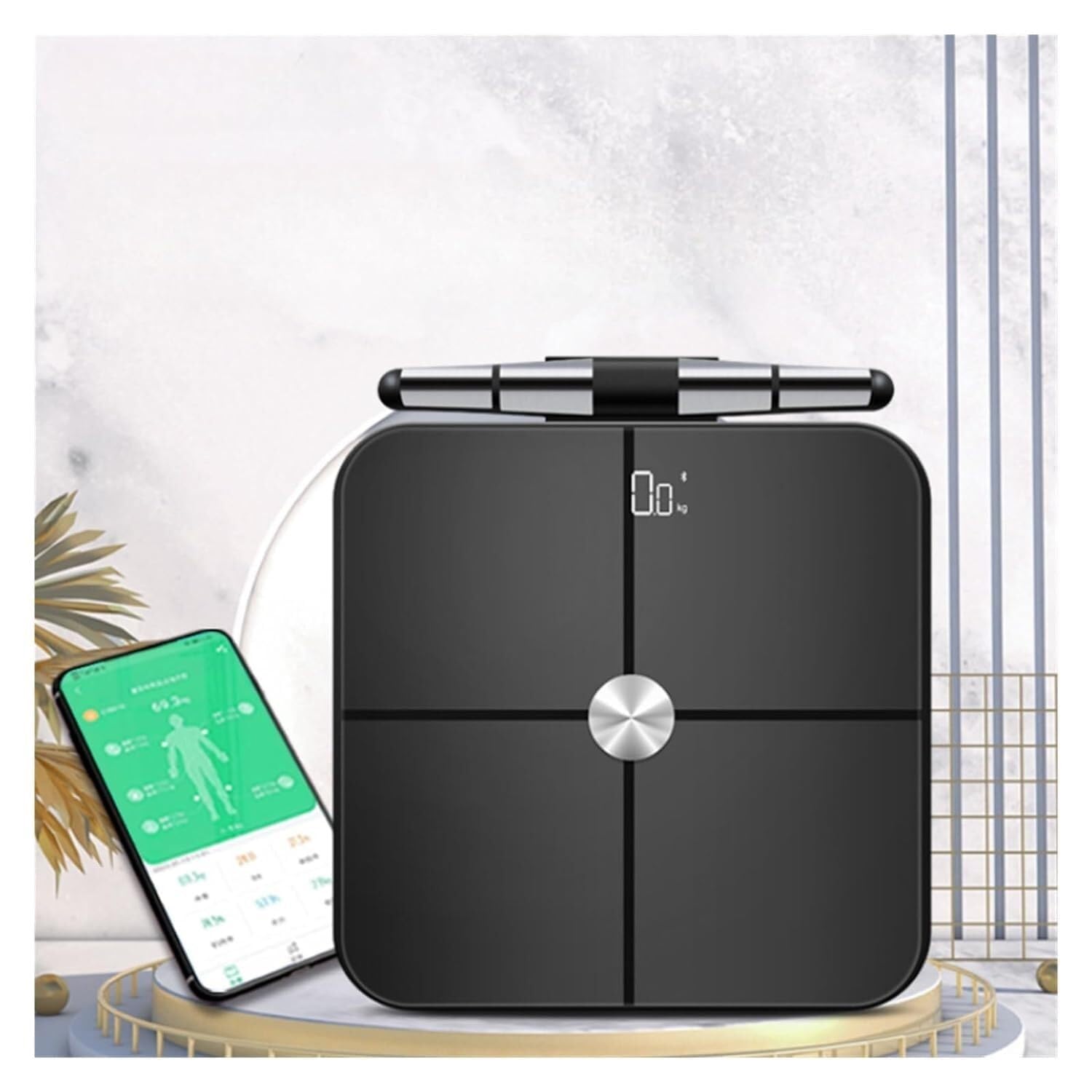 Báscula De Baño Digital Báscula De Baño con Pilas, Báscula Electrónica De Peso Digital Multifunción Control De Peso(Black)