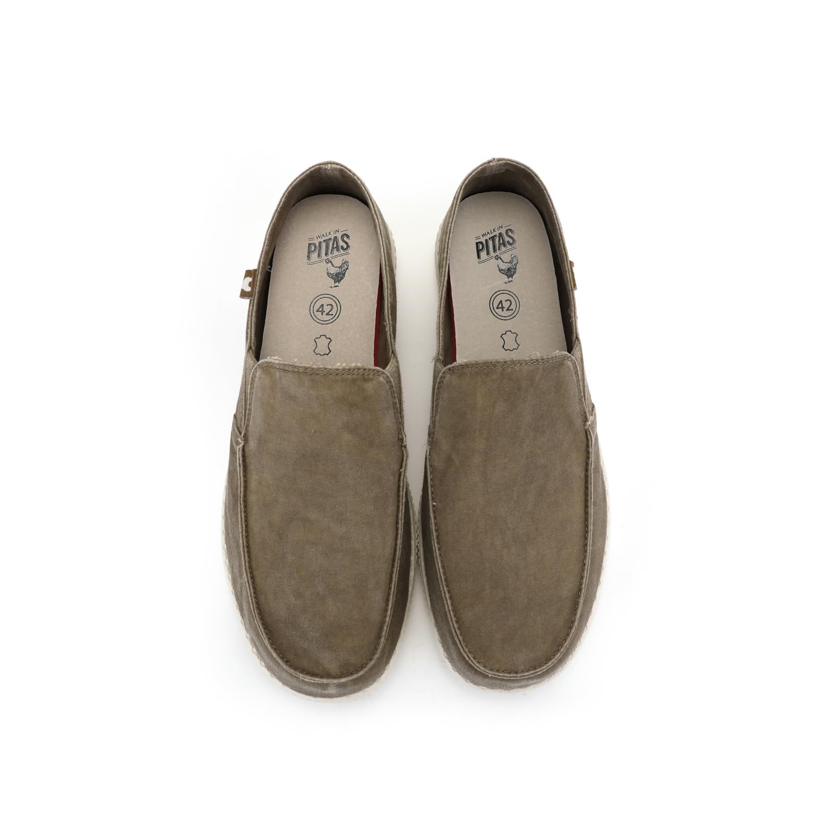 PITAS | WP150 Slip ON Washed | Herren Mokassins | Flache Slipper für Männer | Slip on Loafer | Sneakers | Schlupfschuhe | Freizeitschuhe | Walkinpitas Schuhe