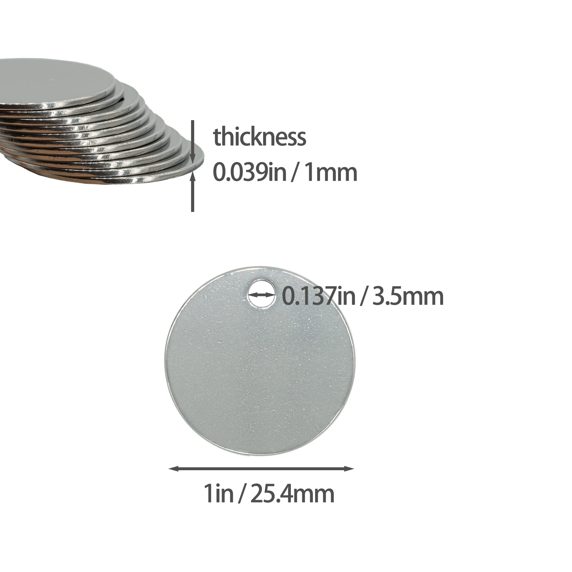 StayMax 1 Inch Round Metal Engraving Blanks Stamping Blanks Stainless Steel Blank Tags 25 Pack