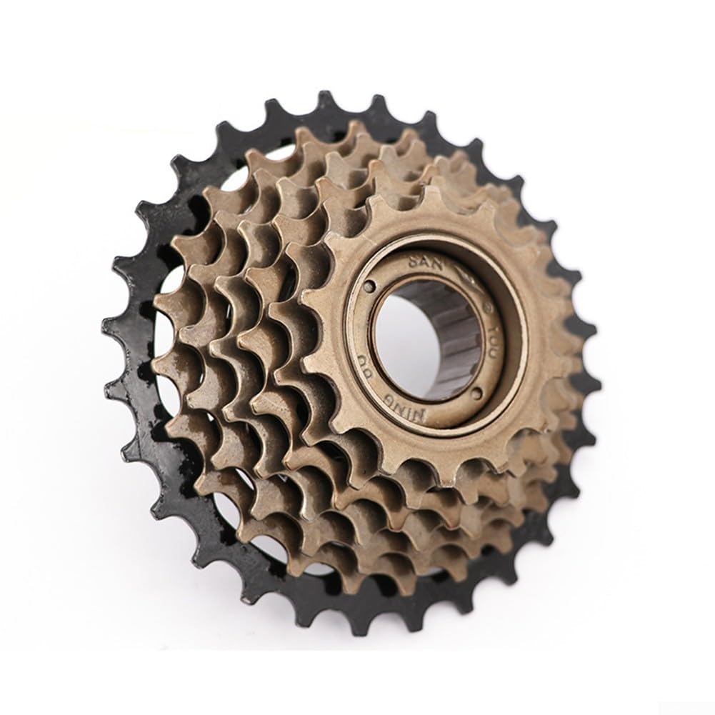Cassetta a Vite per Bicicletta da Montagna 6/7/8 Velocità 13/14-28T in Acciaio ad Alto Tenore di Carbonio, Cambio Liscio, Pezzo di Ricambio per Biciclette da Strada (7 velocità)