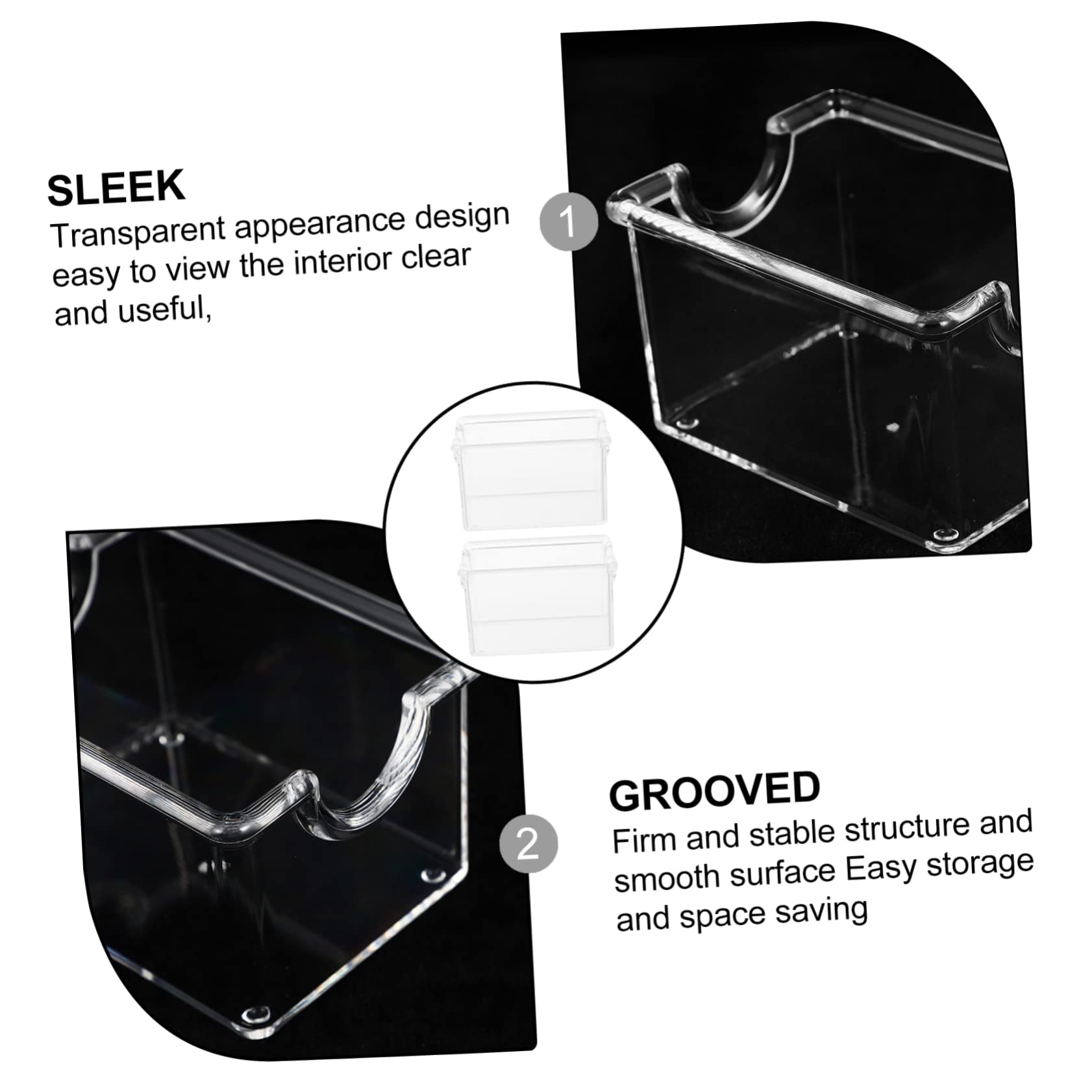 GLEAVI 3sets Clear Tea Bag Organizer Box for Tea Storage Elegant and Practical Design for Office and Home Use 2pcs*3