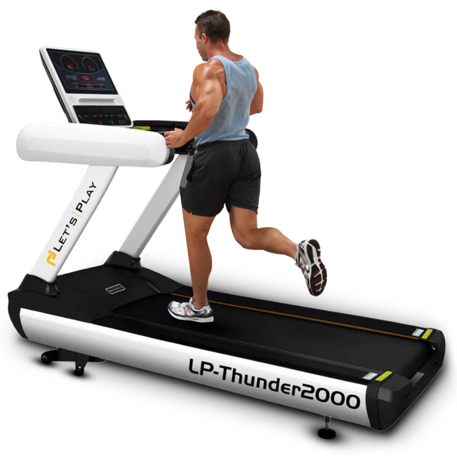 Let's PlayLP-Thunder 2000 Commercial Treadmill I 20Level Advanced Auto Incline I 8 HP Peak Powerful Motor I Comprehensive Fitness Tracking I 220 KG Max User Weight Treadmill