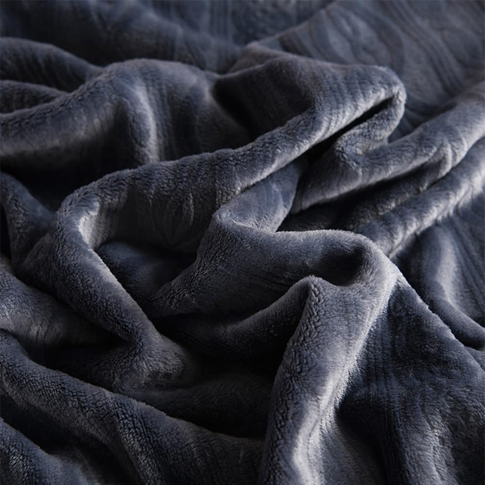 Super miękki koc królowej koralowy róż premium jedwabisty flanelowy polar 7D żebrowany żakard lekki koc na łóżko na wszystkie pory roku, B, 200 x 230 cm