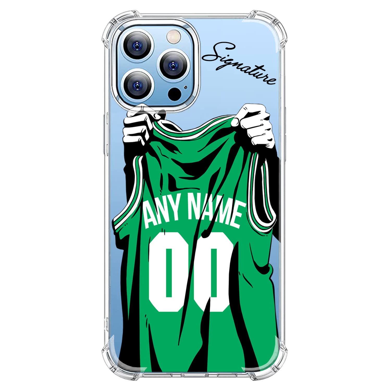 Basketball Phone Case for iPhone 8-18 Models, Custom Name & Number