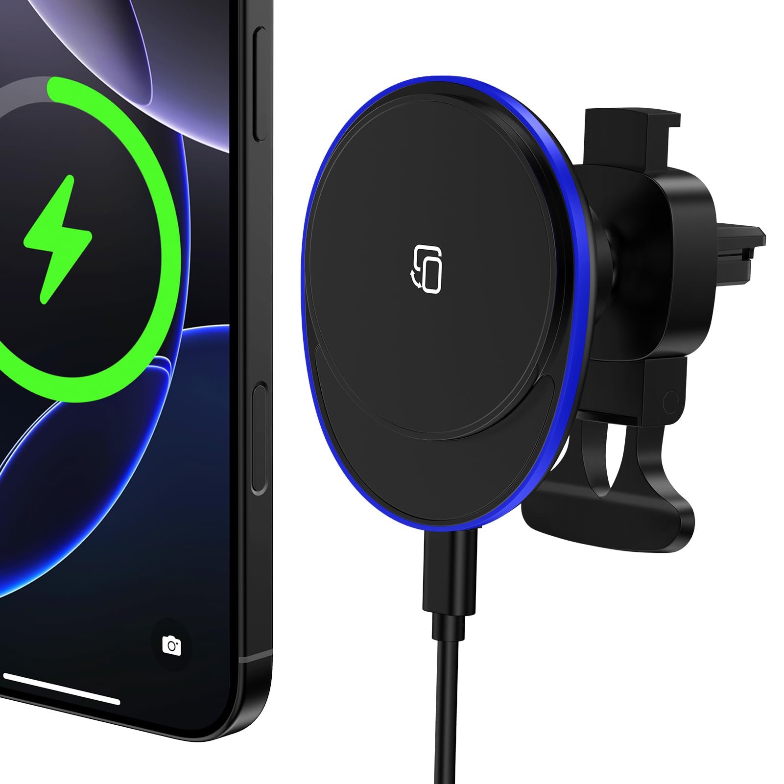 15W Magnetic Wireless Car Charger, MagSafe Car Mount Charger Fast Air Vent Car Phone Holder Charger for Samsung Galaxy S26 Ultra S26 S25 FE S25 Ultra S24 iPhone 17e 17 Pro Max 17 16e 16 Pro 15 Pro Max