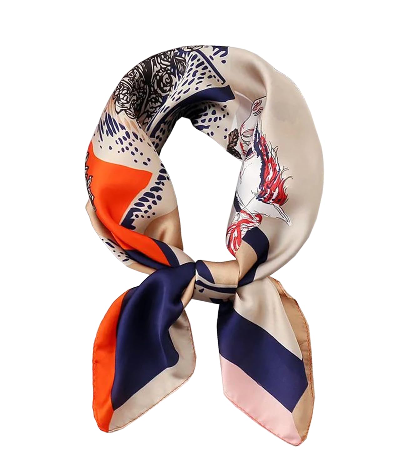 ANDANTINO 100% Mulberry Silk Scarf -21” Square Neckerchief with Gift Packed