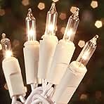 Christmas Lights 100 Count Mini Clear Lights 21ft White Wire Christmas Tree String Lights Set for Outdoor Indoor Christmas Decorations Wedding Decorations Valentines Day Decor,UL Certified (21feet)