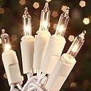 HISHINY Christmas Lights 100 Count Mini Clear Lights 21ft White Wire Christmas Tree String Lights Set for Outdoor Indoor Christmas Decorations Wedding Valentines Day Decor,UL Certified (21feet)