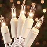 HISHINY Christmas Lights 100 Count Mini Clear Lights 21ft White Wire Christmas Tree String Lights Set for Outdoor Indoor Christmas Decorations Wedding Valentines Day Decor,UL Certified (21feet)