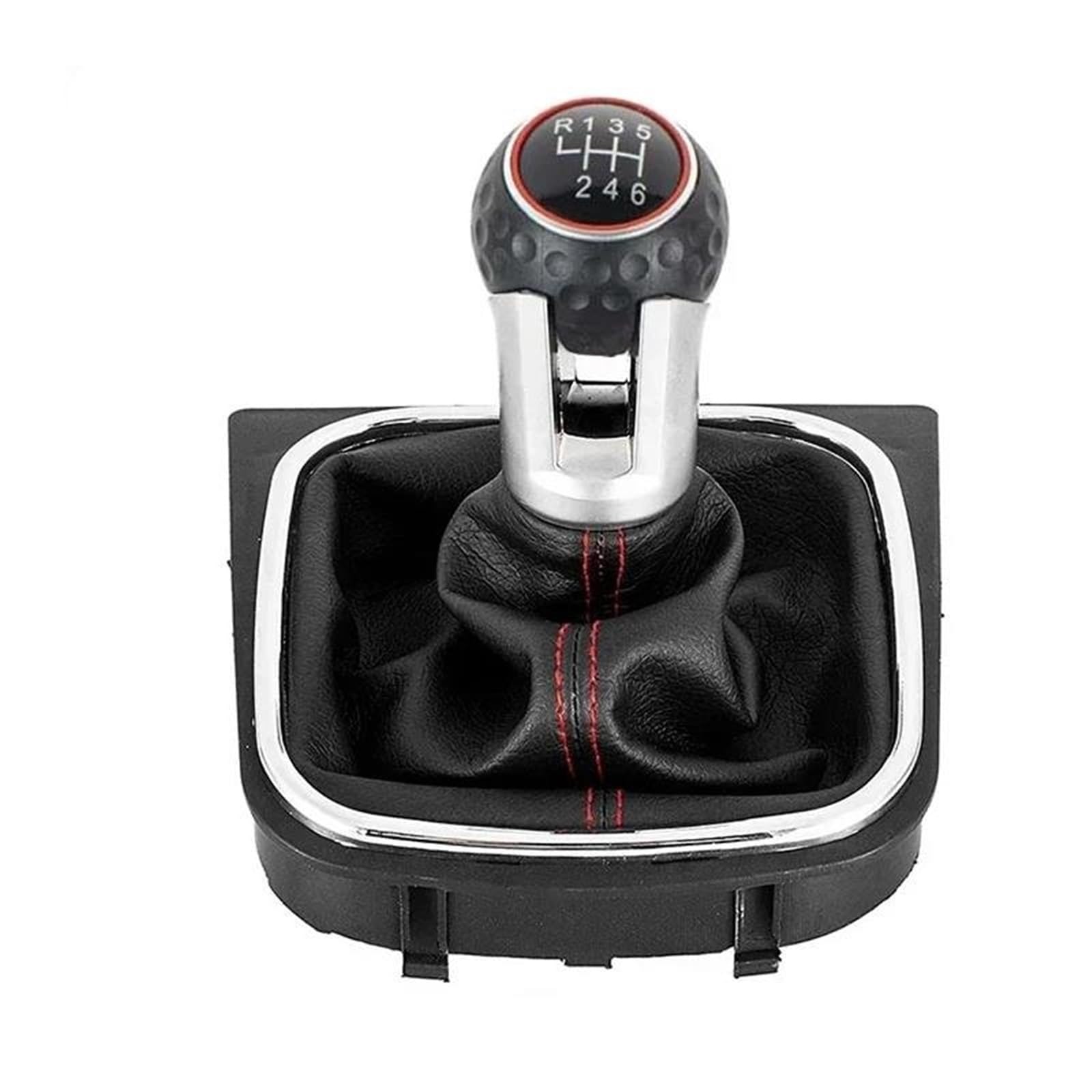 Fhuwaz 6 Speed Car Gear Knob For Golf 5 Mk5 R32 Gtd Gti 6 Mk6 R20 2004-2013 Car Stick Lever Shifter Handball With Gaiter Boot Cover Gear Shift Knob(6 Speed)