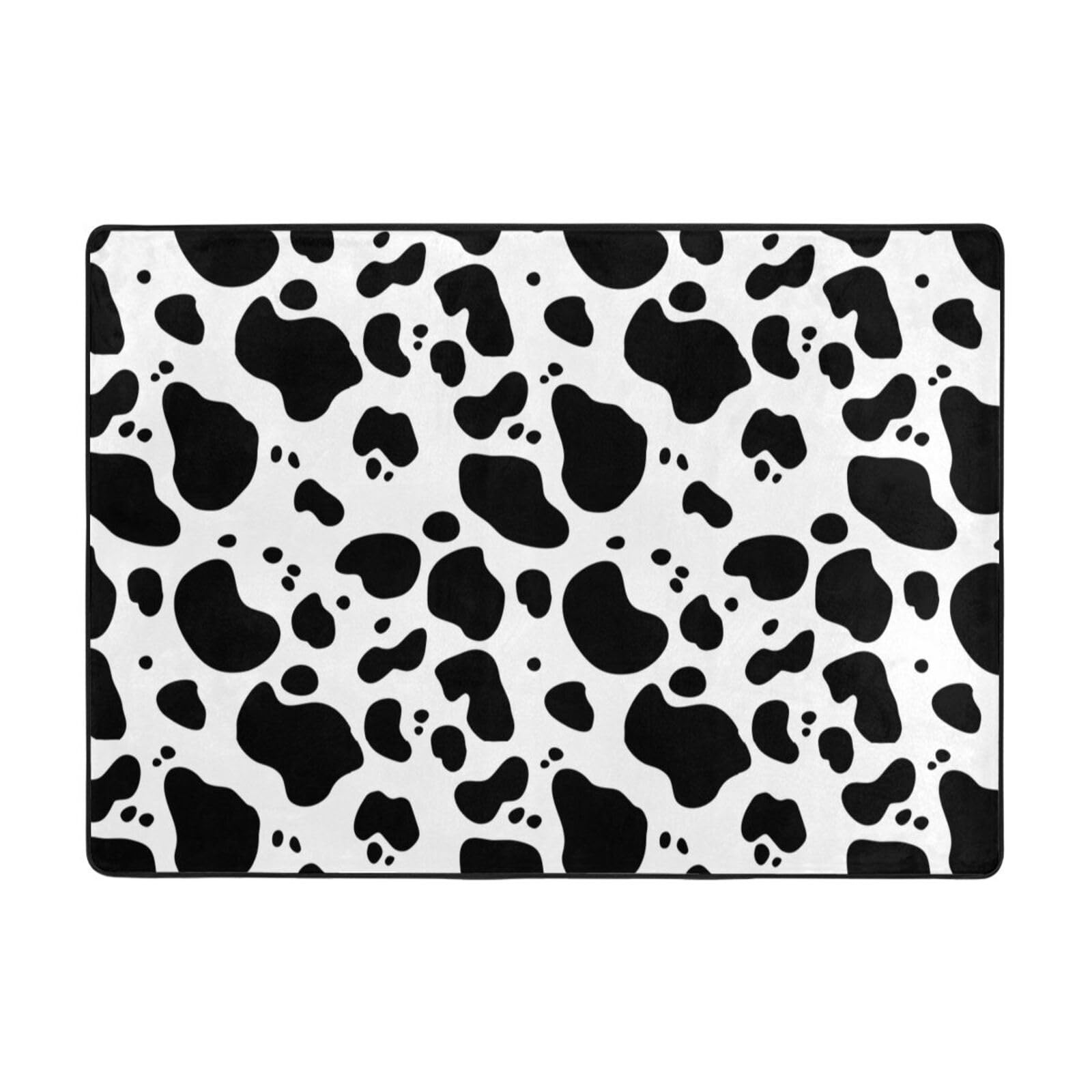 Tappeto in pelliccia sintetica con stampa di mucca, 203 x 147 cm, ultra assorbente e confortevole, per soggiorno, ufficio e oltre