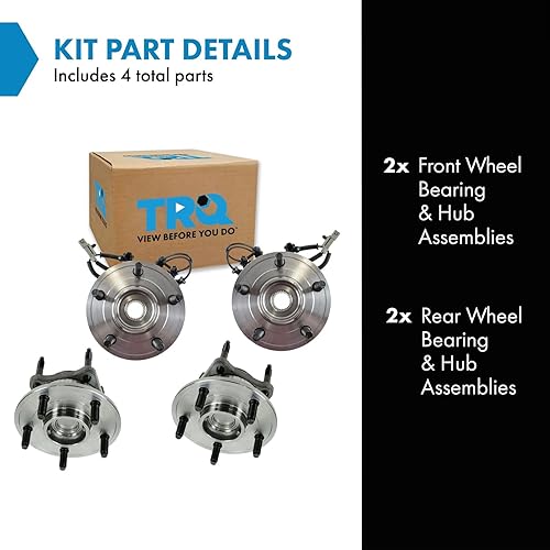 Vista 732 de TRQ Juego de 2 rodamientos y bujes de rueda trasera izquierda y derecha compatible con Ford Expedition 2007-2010 Lincoln Navigator 2007-2010