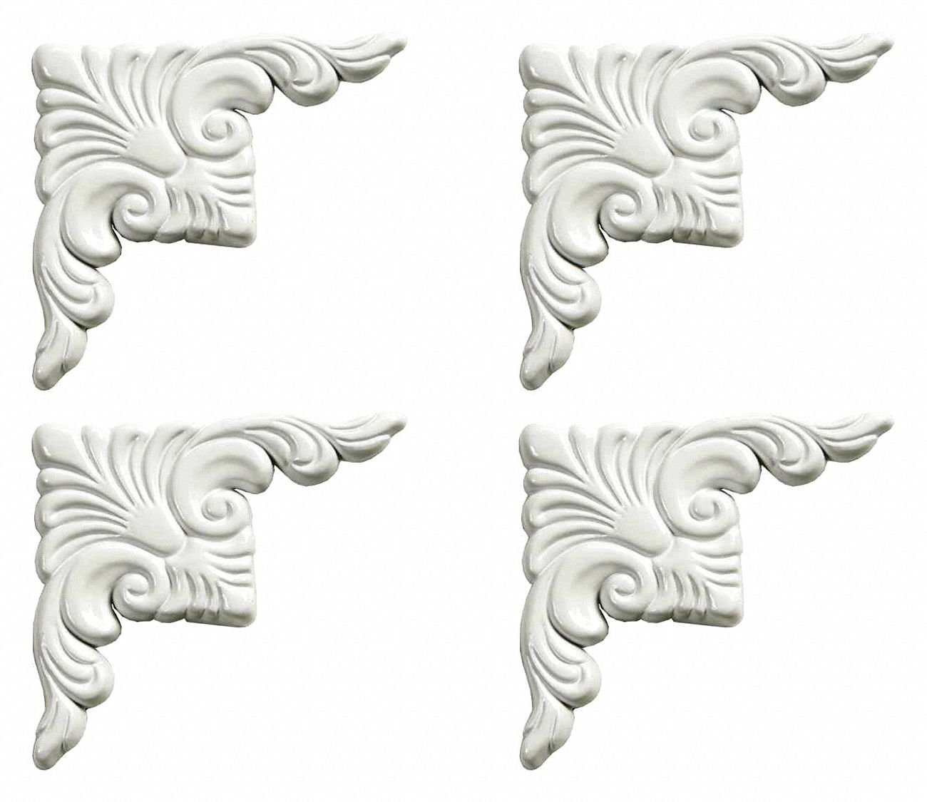 Corner Plates, Dove White, 3-1/2 in. L, PK4