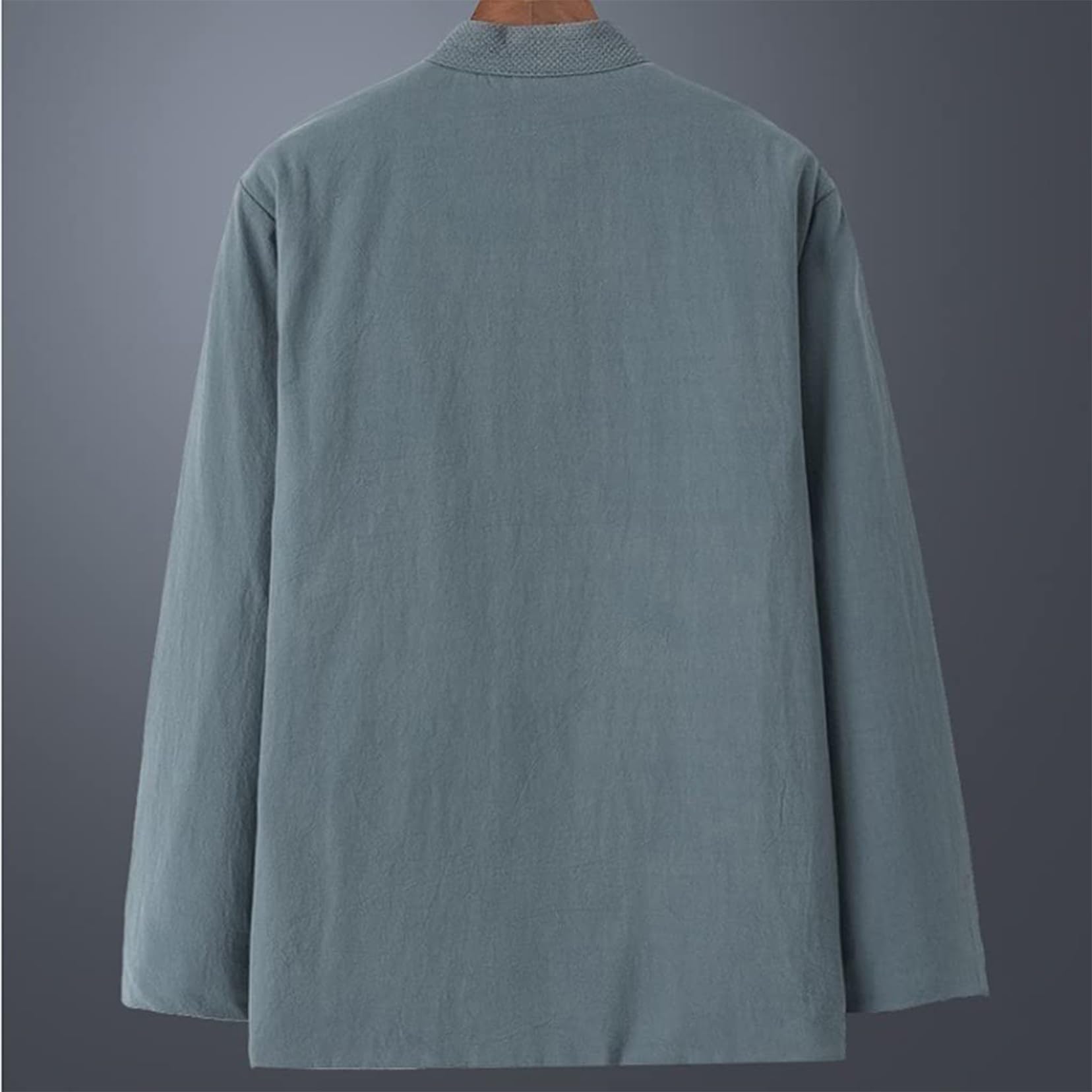 Traje Tang, Traje de invierno for hombre, chaquetas gruesas, abrigos de algodón, uniforme cálido de tai chi, ropa tradicional china de kung fu, camisa(Blue_XXL)