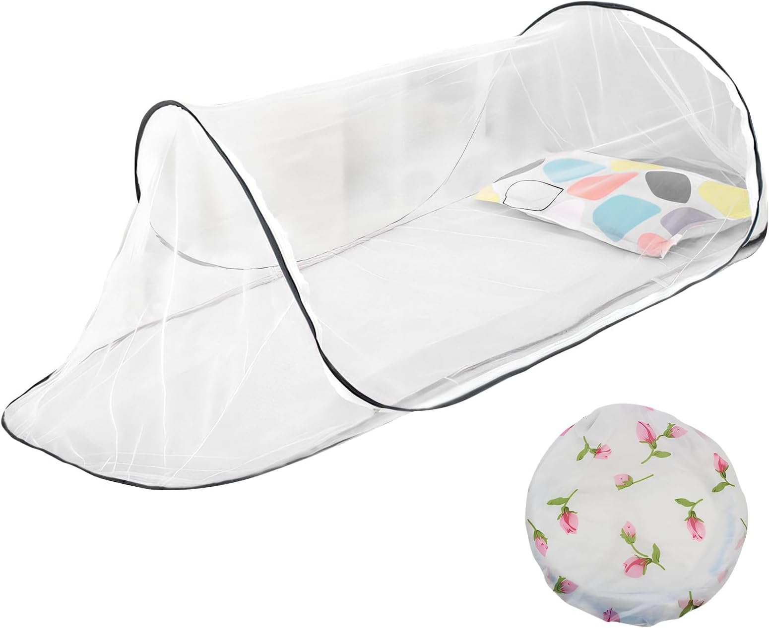 Lergas Mosquito Net Tent, Foldable Single Bed with Zip, Pop-Up Mosquito Net, Portable for Travel, Camping, Parks (A, 200 x 80 x 56 cm)