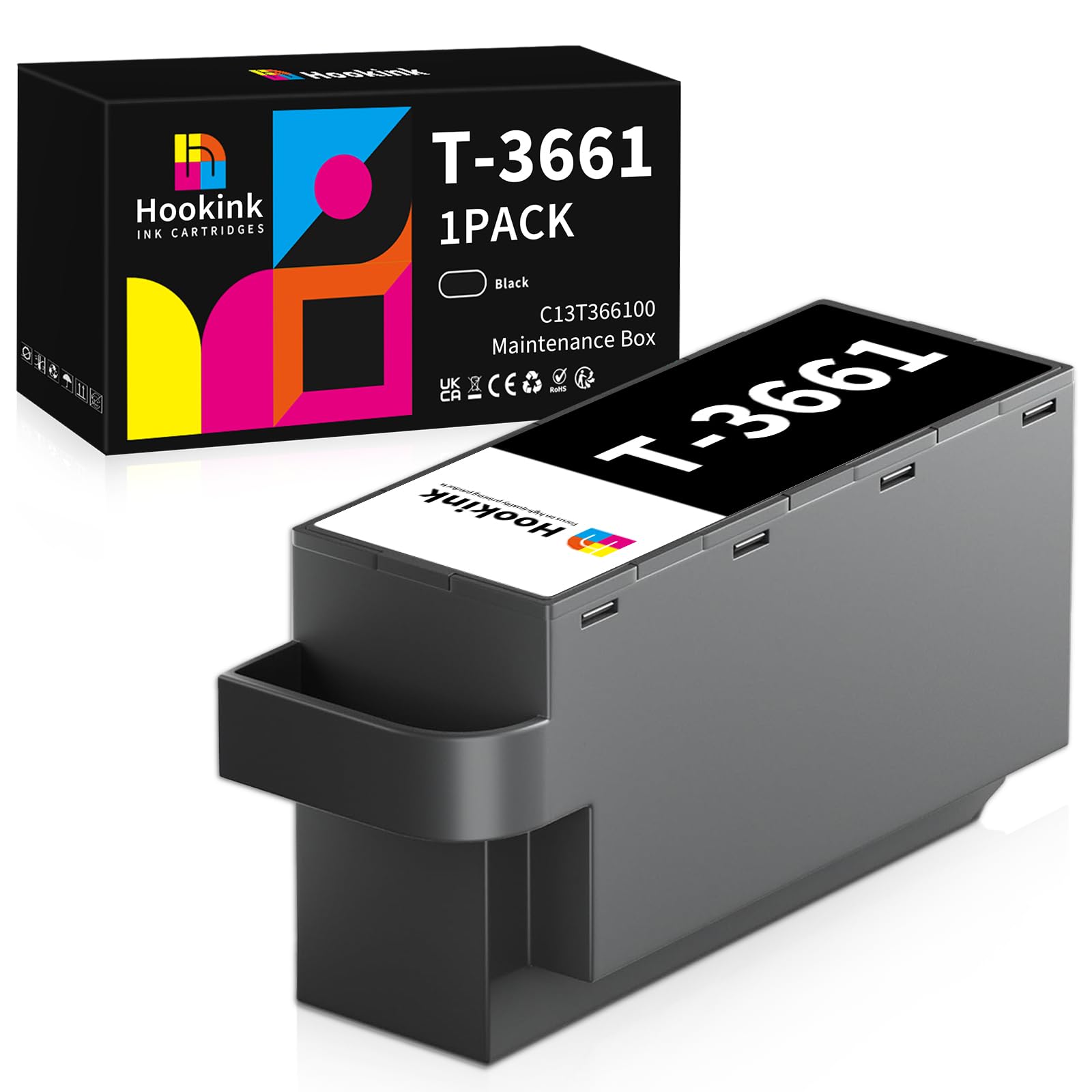 Compatibile con Scatola Manutenzione Epson T3661 C13T366100 for XP-8500 XP-8505 XP-8600 XP‑8605 XP-8700 XP-15000 XP-6000 XP-6001 XP-6005 XP-6100 XP-6105 XP-970 Stampanti