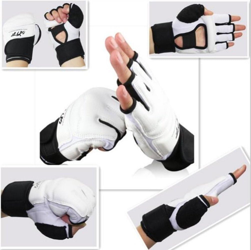 Baselay Half Finger Taekwondo Gloves, WTF Approved Muay Thai Sandbag Boxing Training Punching Bag Half Mitts Sparring Martial Arts Karate Fighting Glove for Men Women Kids