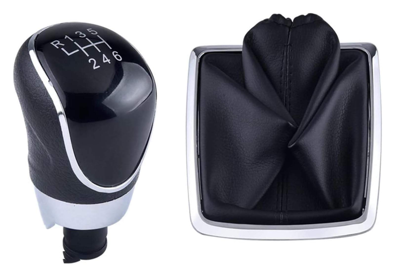 Jsrvqkms S2black Car Gear Knob For Focus 2 Mk2 Fl Mk3 Mk4 Mk7 For Mondeo For Galaxy Manual Silver Black Gear Shift Knob 5 6 Speed Gaiter Boot(S2black)