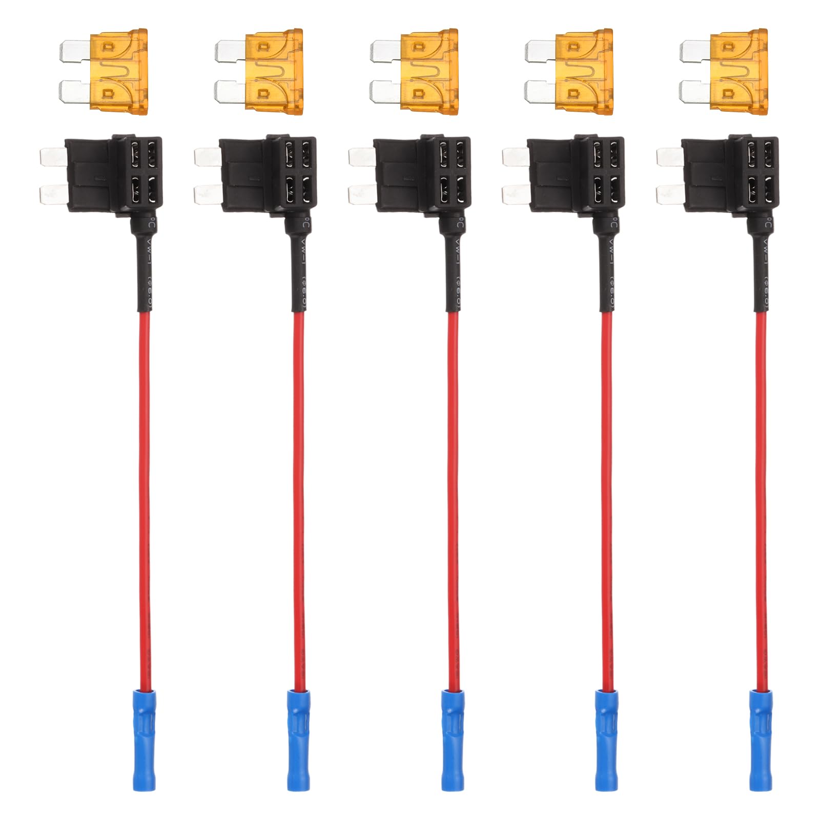 DMiotech Fuse Tap 24V 12V Car Add A Circuit Adapter Blade Fuse Taps Kit 5A Medium for Automotive Trucks Marine 5pcs Yellow