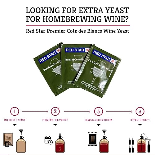 Miniatura 4 de Craft A Brew - Red Star Premier Cote des Blancs - Levadura de vino seco - Para vinos blancos afrutados y aromáticos, sidras duras - Ingredientes