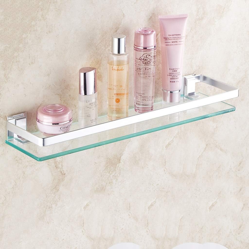Bathroom Shelves, Glass Shelf Rectangular (Size : 60cm) ()