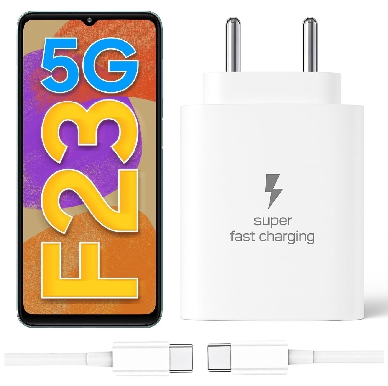 25W Type-C Charger with Cable Compatible with Samsung-Galaxy F23 5g | Super Fast Charger Adapter for S23/S24/S25/S21Fe/A14/M17/M06/M07/M05/F05/F15/F06/M36/A55/ F17/A16/M16/A56/A36/A35/A34/A26, White-image-23