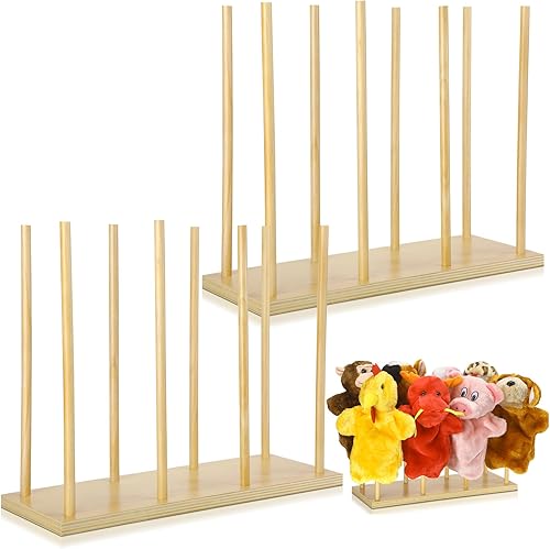 DoubleFill Soporte de madera para marionetas, almacenamiento antiaplastamiento, 16 x 6 x 12.76 pulgadas, soporte para marionetas con capacidad para