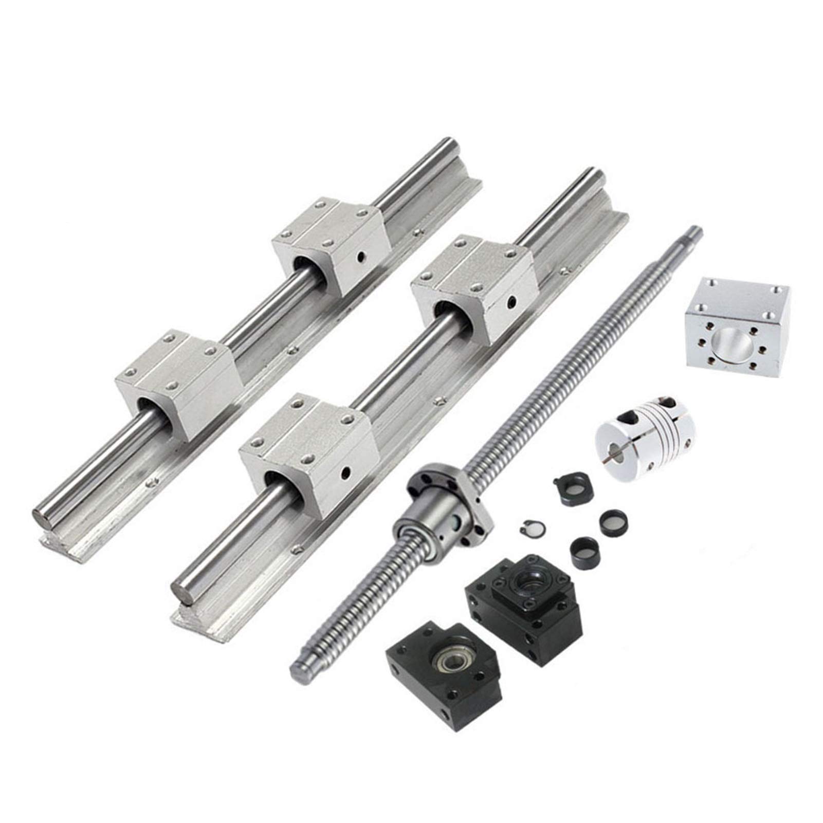 X Psblty One Color 1Pcs Linear Rail 2Pcs Sbr16+4Pc Sbr16uu Block Bearing+Sfu1204 Ball Screw End Machined+1204 Nut Housing+Bkbf10 Support+Coupler Set Rail(Sfu1000 Sbr1000)
