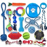 Beiker Puppy Teething Chew Toys - 15 Pack Durable Small Dog Toys for Puppies, Dog Rope Chew Toys Bun