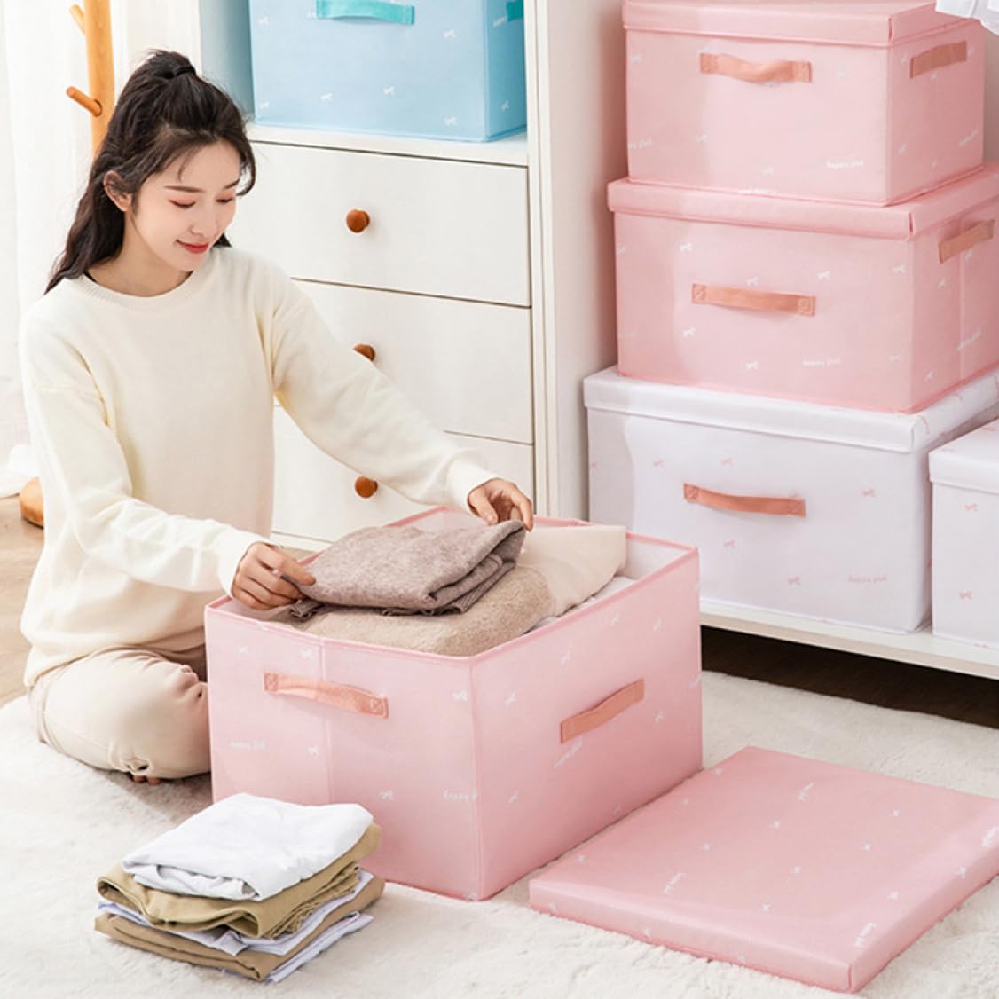 Amazon｜NJNEW 折りたたみボックス 収納ボックス 様式1 フタ付き