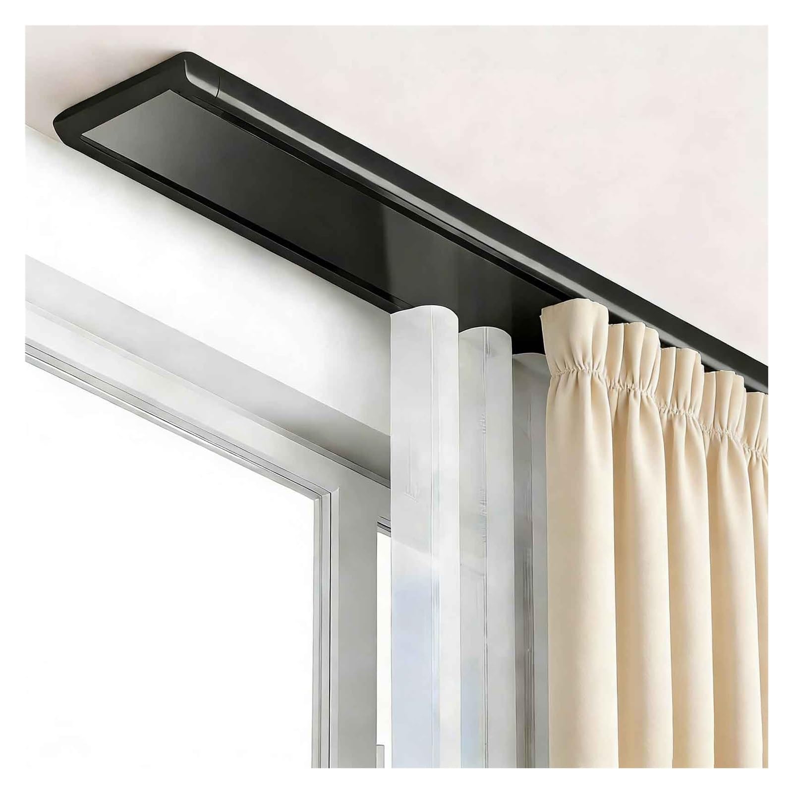 Support de plafond noir Curt K Rail de 6m pour rail rideau et séparation