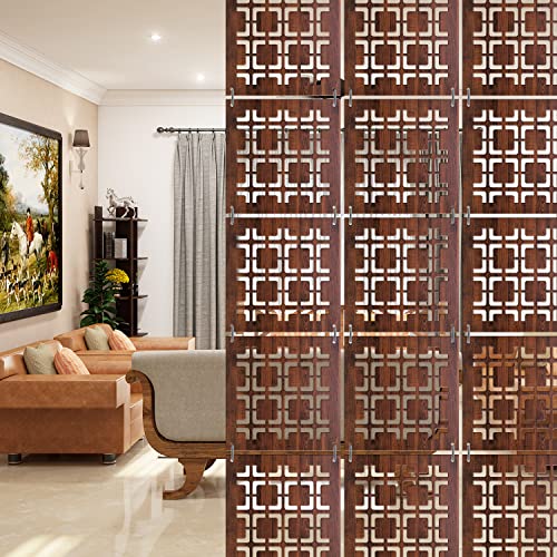 Image of RANDOM Privacy Room Divider Hanging Panel Modern Screen Partition for Decorating Bedroom, Dining, Study & Living Room (RSD-4019) 12 Panels Engineered Wood
