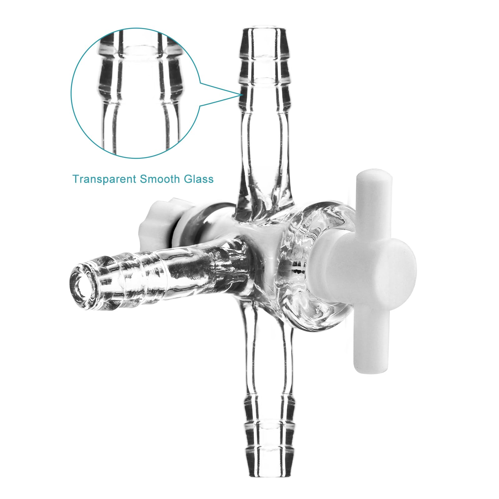 stonylab Adaptateur de Contrôle de Débit en Verre sous Vide à 3 Voies avec Valve en PTFE, Connexion Triple de Tuyaux, Outil de Distillation de Laboratoire pour Applications à Débit Contrôlé, 1 Pièce