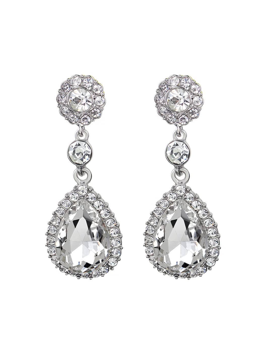 Yellow Chimes Drop Earrings for Women White Crystal Drop Earrings Silver Plated Fashionable Drop Earrings For Women and Girls. (B09P581H11) Amazon Price History, Amazon Price Tracker