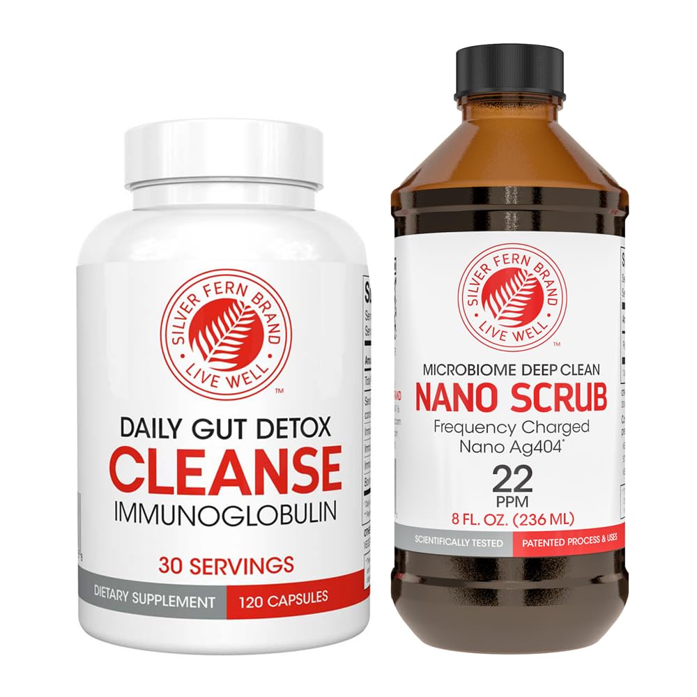 Silver Fern Brand Ultimate Clean-Up Kit - Mild Issues - Cleanse Capsules & Nano Scrub Liquid, I Kit, 30 Day Supply, No Gluten, No Dairy, Made in USA Mild Issues Clean-Up Kit