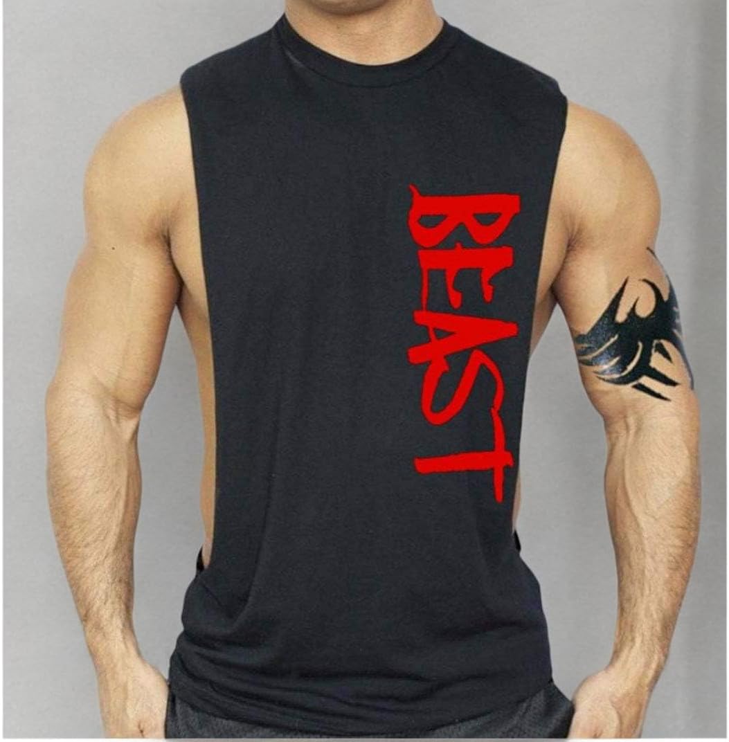 Men's Workout Tank Tops Gym Cut Off Muscle Tee Fitness Bodybuilding Sleeveless T-Shirt - Image 8