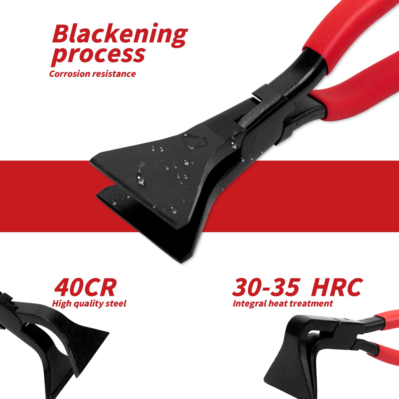 Perfk Pinza Per Grondaia Pinza Per Tubi Attrezzo Per Crimpare Impugnatura Antiscivolo Robusta Per Lunghezza Di Lavoro 26,5 Cm - Foto 3