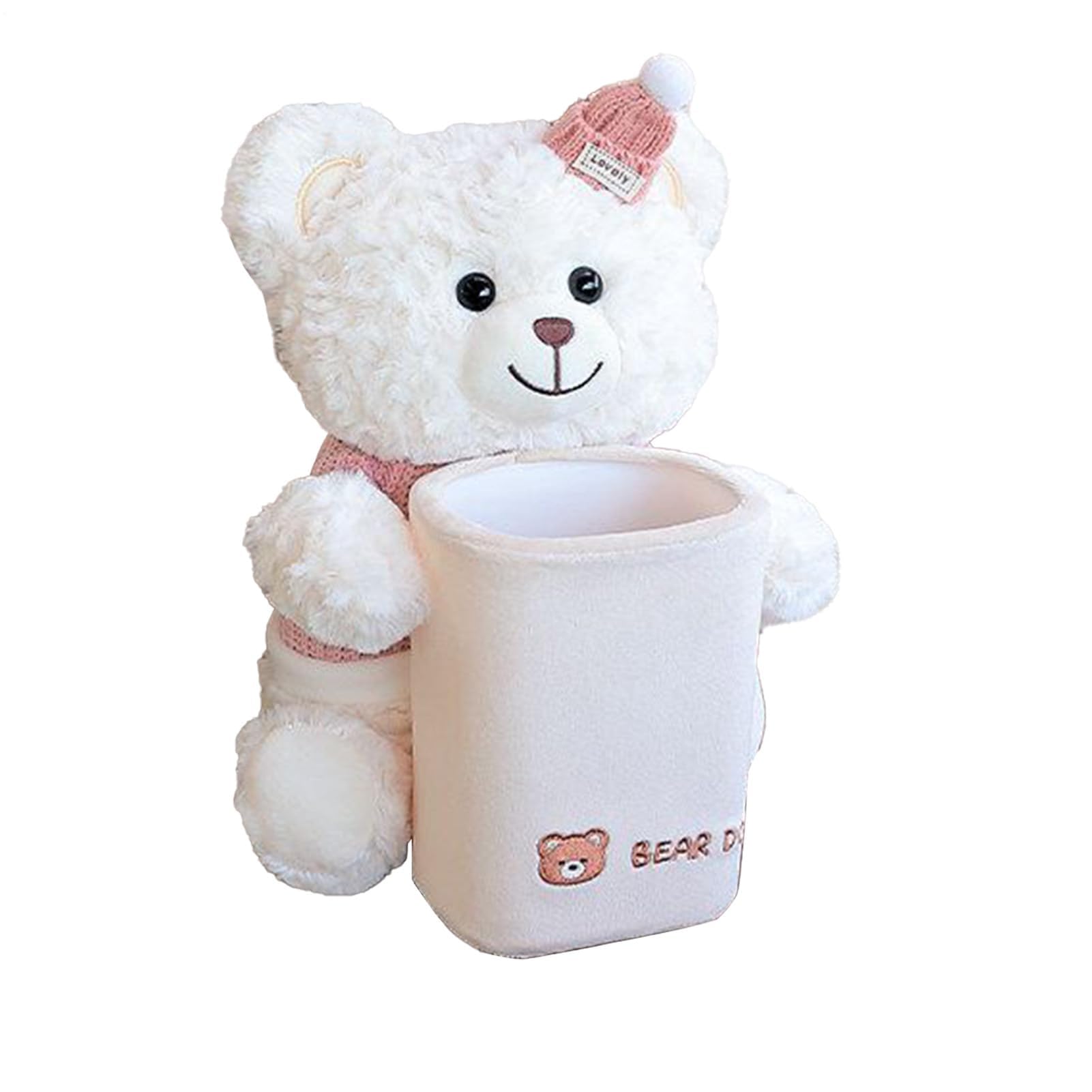 vfdaSWQQ Tissue Boxes, Funny Car Trash Bin - Plush Animal Garbage Can, Bear Tissue Box Waste Basket