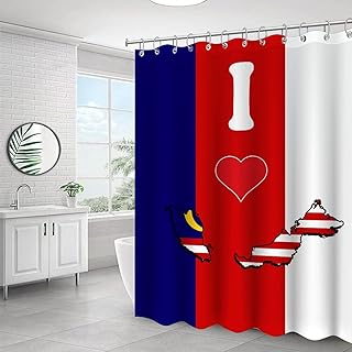 VEHFA I Love My Country,Malaysia Shower Curtain The Flag of Malaysia Bathtub Curtain with Hooks Macaw Parrot Floral Waterproof for Bathroom Showers Stalls and Bathtubs 60" X 72"
