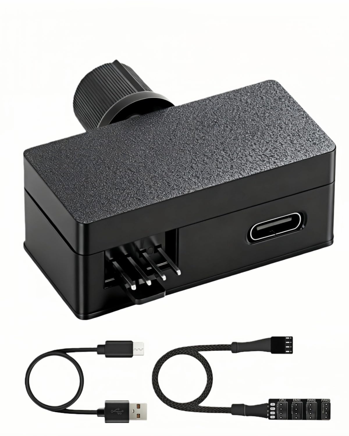 GELRHONR Piasta wentylatora PWM, 4-pinowy kontroler wentylatora, rozdzielacz 4-drożny z kablem zasilającym USB-C, wyjście 8 W