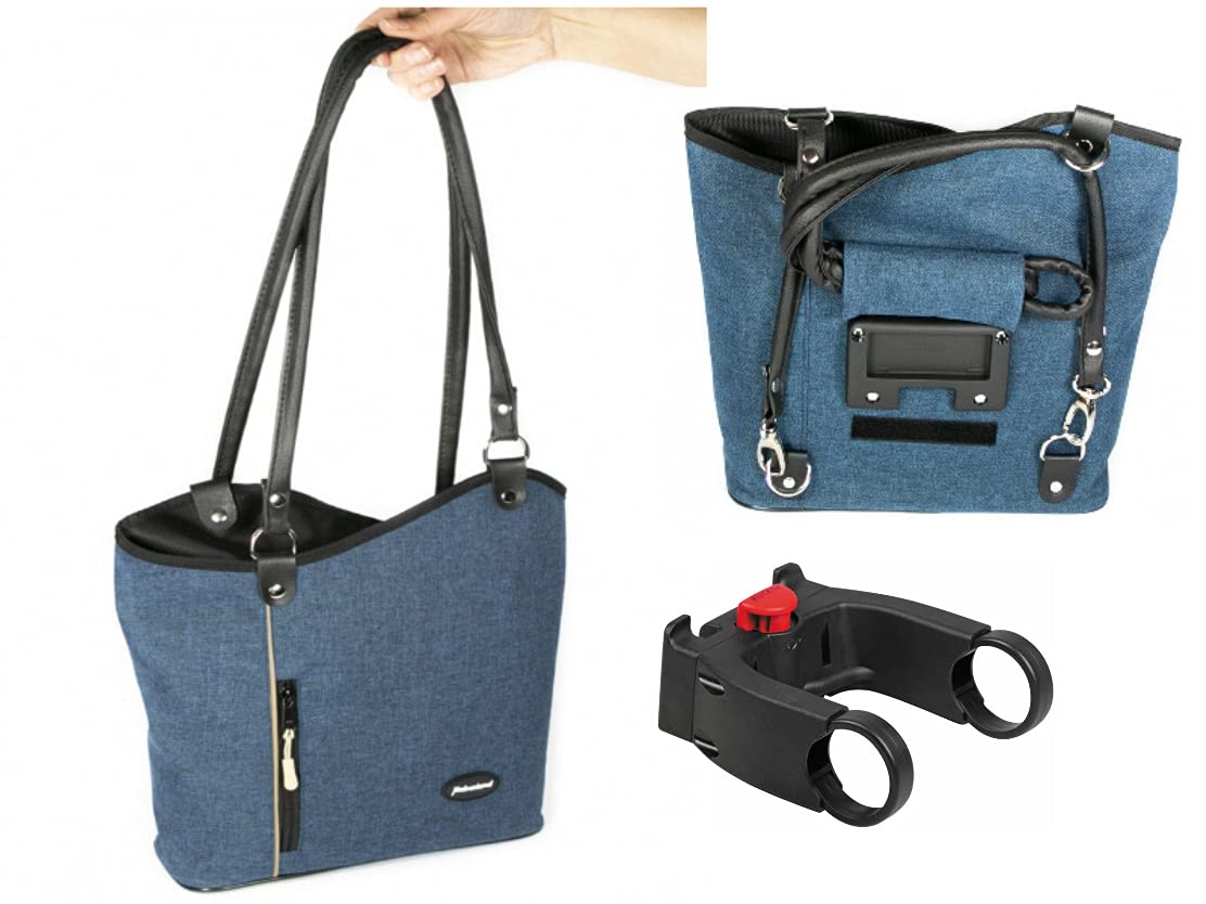 Haberland Lenkertasche Rucksack Melanie blau incl. E-Bike Lenkeradapter Sport & Freizeit