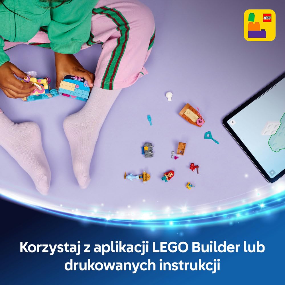 LEGO ǀ Disney Princess Magiczny minipałac Arielki, zabawka dla dziewczynek i chłopców w wieku od 5 lat, trzy postacie z filmu Mała Syrenka, mała zabawka i pomysł na prezent dla dzieci 43285