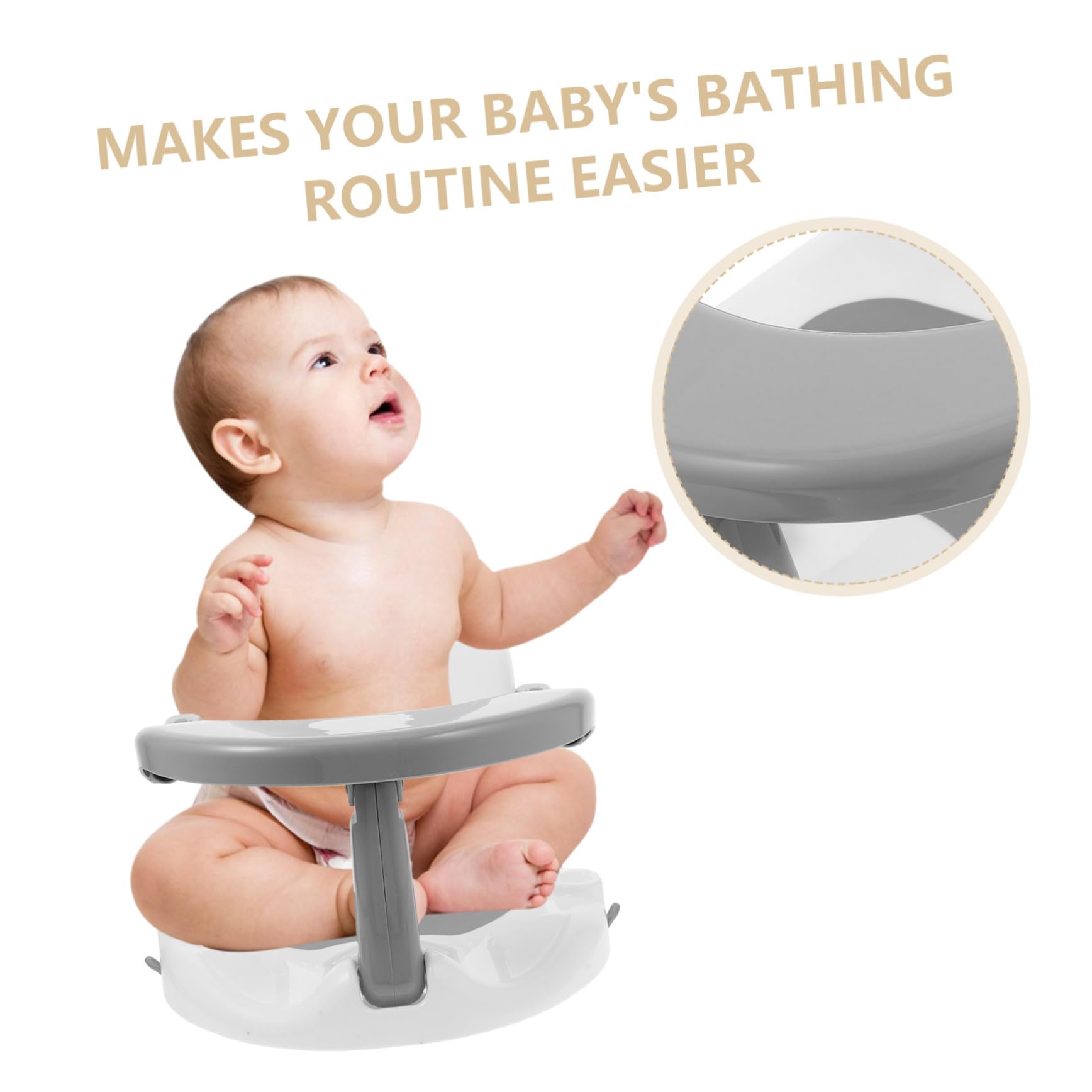 Babysitz für Badewanne Ab Monate Abnehmbarer mit Rutschfester Saugnapfbasis Leichter und Kompakter Badesitz für Sichere Sitzhaltung Beim Baden und Haarewaschen